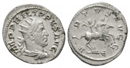 Ancient Roman Imperial Coins - Phillip I - Virtus Hybrid Antoninianus
248-249 AD. Rome mint. Obv: IMP PHILIPPVS AVG legend with radiate and draped bu...