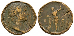 Ancient Roman Imperial Coins - Hadrian - Neptune Sestertius
126 AD. Rome mint. Obv: HADRIANVS AVGVSTVS legend with laureate bust right. Rev: COS III ...