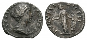 Ancient Roman Imperial Coins - Faustina II - Venus Denarius
157-161 AD. Rome mint. Obv: FAVSTINA AVGVSTA legend with draped bust right. Rev: AVGVSTI ...