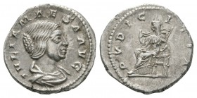 Ancient Roman Imperial Coins - Julia Maesa - Pudicitia Denarius
218-220 AD. Sister of Julia Domna, Rome mint. Obv: IVLIA MAESA AVG legend with draped...