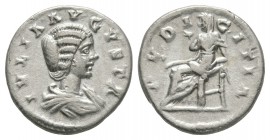 Ancient Roman Imperial Coins - Julia Domna - Pudicitia Denarius
196-202 AD. Wife of Septimius Severus, Rome mint. Obv: IVLIA AVGVSTA legend with drap...