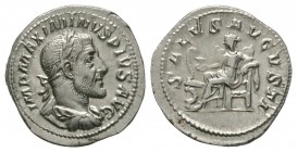 Ancient Roman Imperial Coins - Maximinus I - Salus Denarius
235-236 AD. Rome mint. Obv: IMP MAXIMINVS PIVS AVG legend with laureate and draped bust r...