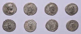 Ancient Roman Imperial Coins - Septimius Severus to Geta - Denarii [4]
193-212 AD. Group comprising denarii of: Septimius Severus (Neptune); Caracall...