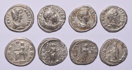 Ancient Roman Imperial Coins - Septimius Severus to Geta - Denarii [4]
193-212 AD. Group comprising denarii of: Septimius Severus (emperor sacrificin...