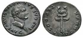 Ancient Roman Imperial Coins - Vespasian - Winged Caduceus Denarius
74 AD. Rome mint. Obv: IMP CAESAR VESPASIANVS AVG legend with laureate bust right...