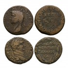 Ancient Roman Provincial Coins - Claudius (Cyprus) and Domitian (Neapolis Samaria) Bronzes [2]
43-44 AD and 81-96 AD. Claudius, Koinon of Cyprus, mag...