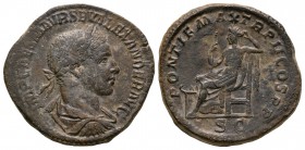 Ancient Roman Imperial Coins - Severus Alexander - Securitas Sestertius
223 AD. Rome mint. Obv: IMP CAES M AVR SEV ALEXANDER AVG legend with laureate...