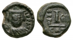 Ancient Byzantine Coins - Heraclius - Portrait Dekanummia
610-641 AD. Catania mint, year 8. Obv: D N ERACLIVS PP AVG legend with crowned, draped and ...