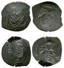 Ancient Byzantine Coins - Michael VIII(?) - Bulgarian issues(?) - Trachys [2]
1261-1282 AD. Uncertain issues. Obv: Q-delta with Mary, nimbate, seated...