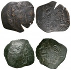 Ancient Byzantine Coins - John III and Manual I - Trachys [2]
1237-1242 AD and 1143-1180 AD.. Uncertain, possibly John III. Obv: VA in left field, ni...