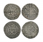 English Medieval Coins - Edward IV - Canterbury - Halfgroats [2]
1461-1483 AD. First reign, light coinage and second reign. Obvs: facing bust within ...