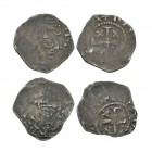 English Medieval Coins - Henry II - Canterbury - Tealby Pennies [2]
1154-1189 AD. Obvs: facing bust with sceptre[+HENRI]:R legend. Rev: short cross a...