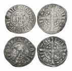 English Medieval Coins - John of Avesnes - Hainaut / Mons - Continental Pollard Sterling Pennies [2]
1280-1304 AD. Obvs: facing bust with chaplet of ...