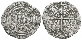 English Medieval Coins - Edward III - London - Groat with Annulet
1363-1369 AD. Treaty Period. Obv: facing bust with annulet on breast within tressur...