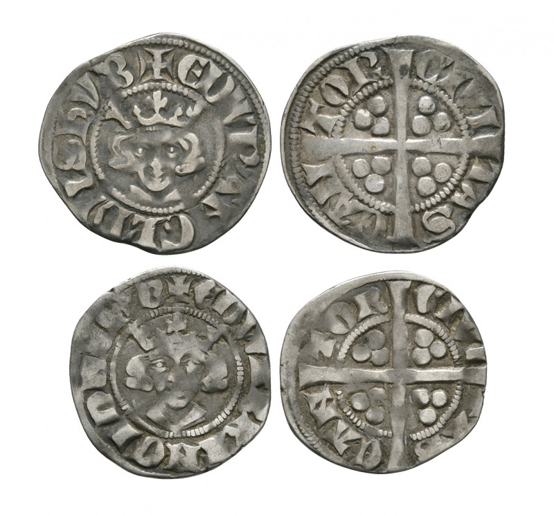 English Medieval Coins - Edward I to Edward II - Canterbury - Long Cross Pennies...