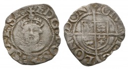English Tudor Coins - Henry VIII - London - Facing Bust Penny
1544-1547 AD. Third coins age. Obv: facing bust with H D G ROSA SINE SP legend. Rev: lo...