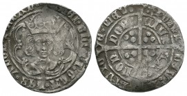 English Tudor Coins - Henry VII - London - Facing Bust Groat
1495-1498 AD. Class IIIc. Obv: facing bust within tressure with HENRIC DI GRA REX ANGL Z...