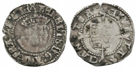 English Tudor Coins - Edward VI (in name of Henry VIII) - Canterbury - Facing Bust Halfgroat
1547-1551 AD. Bust 5. Obv: three-quarter facing bust wit...