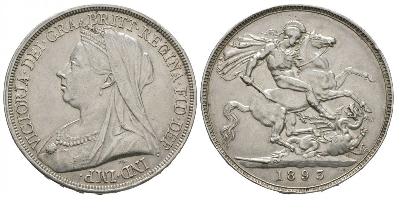 English Milled Coins - Victoria - 1893 LVI - Crown
Dated 1893 AD. Obv: profile ...