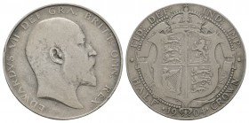 English Milled Coins - Edward VII - 1904 - Halfcrown
Dated 1904 AD. Obv: profile bust with EDWARDVS VII DEI GRA BRITT OMN REX legend. Rev: crowned ar...