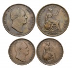 English Milled Coins - William IV - 1831 - Penny and Halfpenny [2]
Dated 1831 AD. Obvs: profile bust with date below and GULIELMUS IIII DEI GRATIA le...
