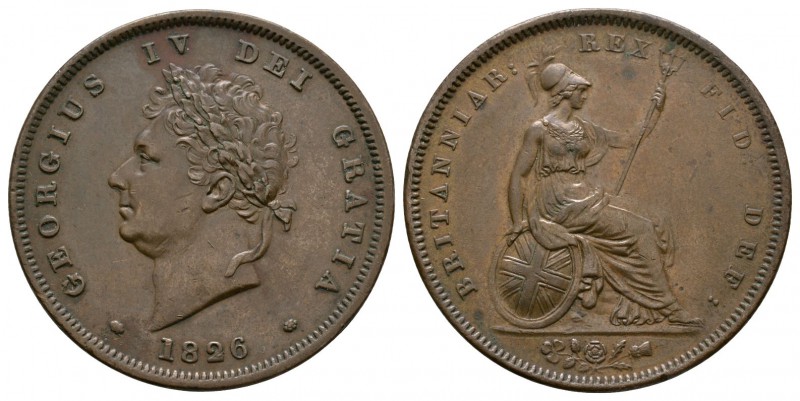 English Milled Coins - George IV - 1826 - Penny
Dated 1826 AD. Reverse B. Obv: ...