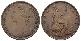 English Milled Coins - Victoria - 1875 - Penny
1875 AD. Obv: VICTORIA D G BRITT REG F D legend. Rev: ONE PENNY legend. 9.54 grams. . [No Reserve]
Go...