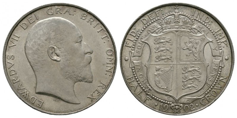 English Milled Coins - Edward VII - 1902 - Halfcrown
Dated 1902 AD. Obv: profil...