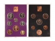 English Milled Coins - Elizabeth II - 1970/1971 - Royal Mint Cased Year Sets [2]
Dated 1971 and 1972 AD. 1970, Last Sterling Issue (8; halfcrown, flo...