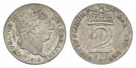 English Milled Coins - George III - 1818 - Maundy Twopence
Dated 1818 AD. New coinage. Obv: profile bust with date below and GEORGIUS III DEI GRATIA ...