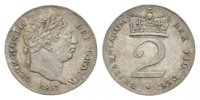 English Milled Coins - George III - 1817 - Maundy Twopence
Dated 1817 AD. New c...