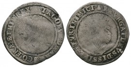 World Coins - Ireland - James I - Shilling
1603-1604 AD. First coinage, first or second bust. Obv: profile bust with IACOBVS D G ANG SCO FRA ET HIB R...