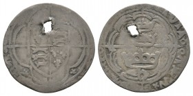 World Coins - Ireland - Henry VII - Waterford - Three Crowns Groat
1485-1497 AD. Obv: long cross over arms within quatrefoil. Rev: thee crowns with '...