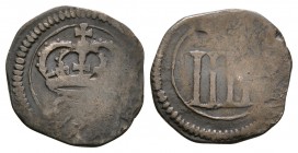 World Coins - Ireland - Charles I - Ormonde Money Groat
1643-1644 AD. Obv: crown over C R. Rev: D over IIII. S. 6548. 1.64 grams. . With old ticket; ...