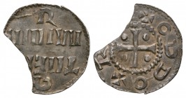 World Coins - Germany - Otto III - Dortmund - Denier
983-1002 AD. Obv: cross and pellets with +ODDO+R[EX] legend. Rev: m over THER[T] / MANNI in two ...