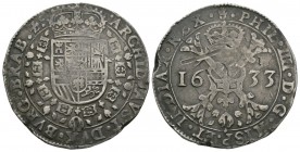 World Coins - Spanish Netherlands - Philip IV - 1633 - Patagon
Dated 1633 AD. Antwerp mint. Obv: crowned arms within fleece collar with ARCHID AVST D...