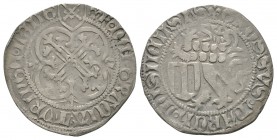 World Coins - German States - Saxony - Frederick I - Gros
1423-1428 AD. Obv: cross in quadrilobe with arms above and F DEI GRACIA TVRING LANT legend....