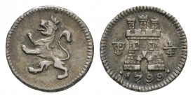 World Coins - Bolivia - Potosi - 1799 - ¼ Real
Dated 1799 AD. Potosi mint. Obv; lion. Rev: castle with PTS monogram left and 1/4 right and date below...