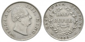 World Coins - India - British EIC - William IV - 1835 - Half Rupee
Dated 1835 AD. Calcutta mint. Obv: profile bust with small incuse F on truncation ...