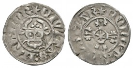 World Coins - German States - Wismar - Witten
After 1379 AD. Obv: bull's head facing with CIVITAS MAGNOP legend. Rev: star within floriate cross with...