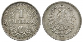 World Coins - Germany - Empire - 1874E - 1 Mark
Dated 1874 AD. Dresden mint. Obv: denomination within wreath with DEUTSCHES REICH legend above and da...
