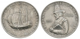 World Coins - USA - 1921 - Pilgrim Tercentenary Silver Half Dollar
Dated 1921 AD. Obv: ship sailing with PILGRIM TERCENTENARY CELEBRATION 1620-1920 l...