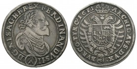 World Coins - Austria - Ferdinand II - 1631 - ½ Thaler
Dated 1631 AD. Obv: profile bust with FERDINANDVS II D G R I S A G H B REX legend and privy ma...