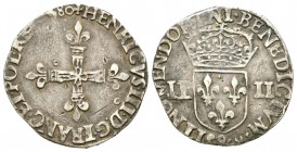 World Coins - France - Henri III - 1580 Rennes - ¼ Ecu
Dated 1580 AD. Rennes mint. Obv: cross fleury with HENRICVS III D G FRANC ET NAV REX legend an...
