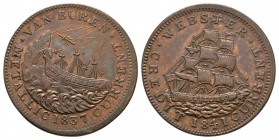 World Coins - USA - Daniel Webster - 1841 - Hard Times Token Cent
Dated 1841 AD. Copper. Obv: sailing ship inscribed CONSTITUTION along side with 184...