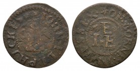 British Tokens - 17th Century - Sussex / Eastbourne - Token Farthing
17th century AD. Sussex, Eastbourne(?), John Ellphicke. Obv: sugar loaf with IOH...