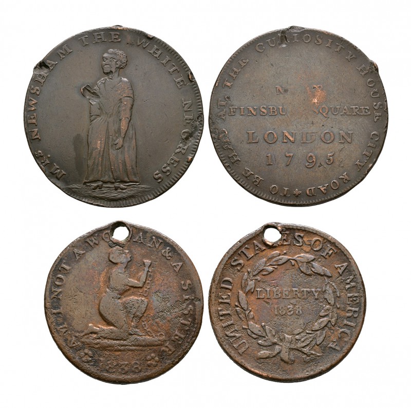 World Coins - 18th Century - USA and Britain - Female Slavery Token Halfpennies ...