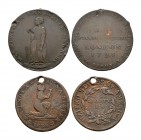 World Coins - 18th Century - USA and Britain - Female Slavery Token Halfpennies [2]
Dated 1838 and 1795 AD. USA, hard times token, 1838. Obv: kneelin...