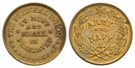 World Coins - USA - Army & Navy - Civil War Token Cent
19th century AD. Brass. Obv: IT / MUST / AND / SHALL / BE / PRESERVED in five lines with THE F...