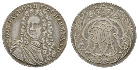 British Commemorative Medals - George I - Silver Monogram Medalet
1714-1727 AD. Obv: three-quarter facing bust with GEORGIVS D G M B F ET HIB REX F D...